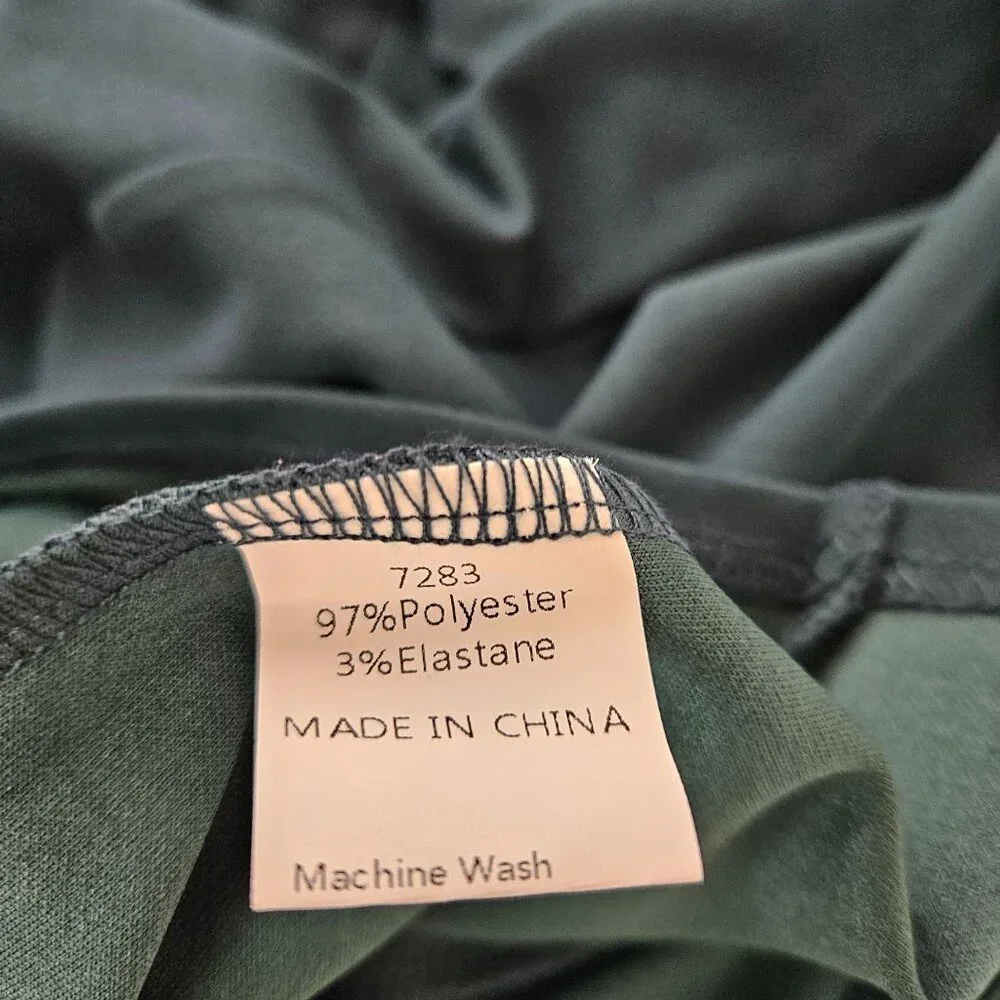 Womens Elegant Asymmetrical Dark Green One-Shoulder Ruffle Dress Size Small Sexy
